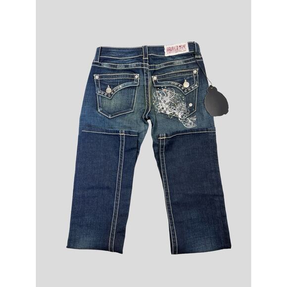Key Closet Jeans Women Sz 26 Blue KC Art Collection Y2K Denim Dragon Embellished - Picture 4 of 16
